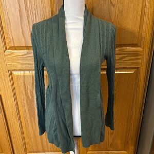 Sonoma Green Ribbed Cardigan Sweater, Size Small